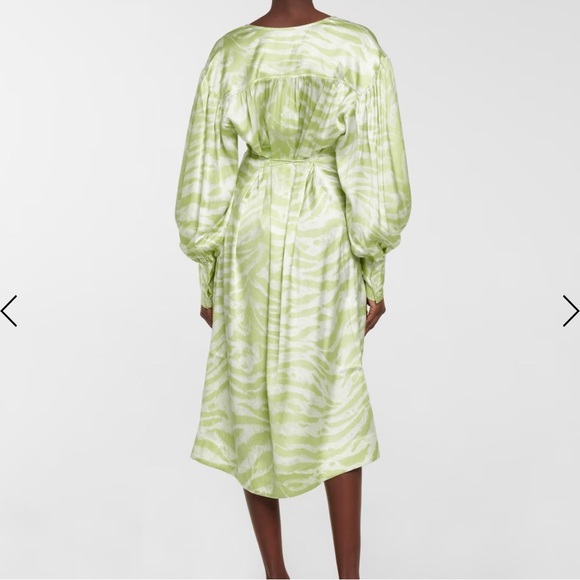 GANNI Zebra-print silk-blend midi dress - Picture 11 of 12